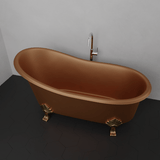 67" Allons Copper Slipper Clawfoot Tub - Lion Feet