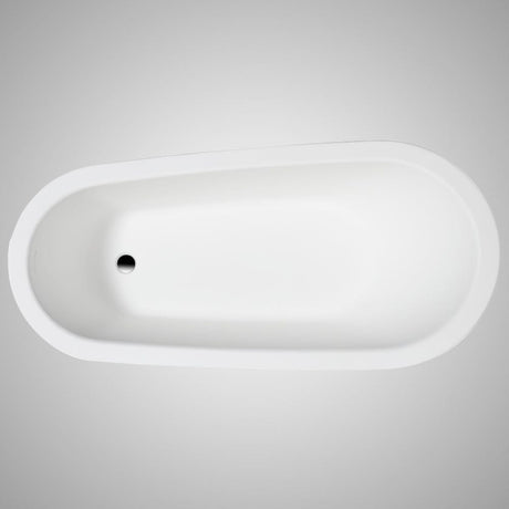 67" Bendock Solid Surface Stone Resin Slipper Bathtub with Feet