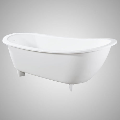 67" Bendock Solid Surface Stone Resin Slipper Bathtub with Feet