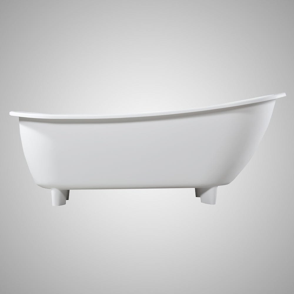 67" Bendock Solid Surface Stone Resin Slipper Bathtub with Feet