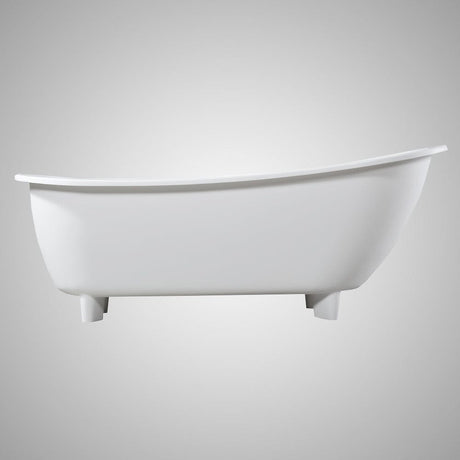 67" Bendock Solid Surface Stone Resin Slipper Bathtub with Feet