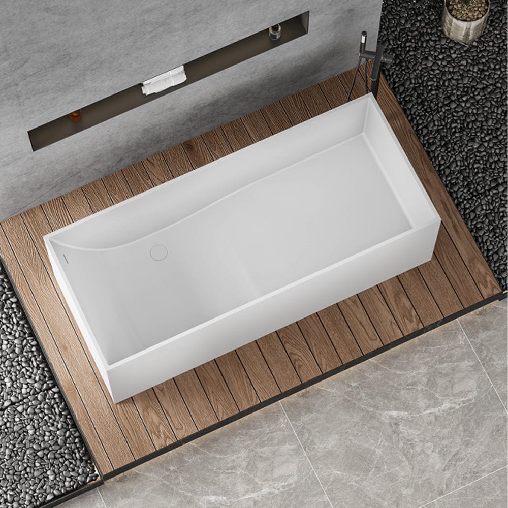 67" Cappa Solid Surface Stone Resin Freestanding Bathtub