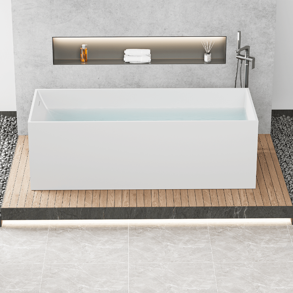 67" Cappa Solid Surface Stone Resin Freestanding Bathtub
