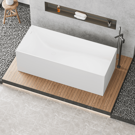 67" Cappa Solid Surface Stone Resin Freestanding Bathtub