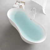 67" Civello Solid Surface Stone Resin Freestanding Bathtub