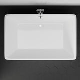 67" Extra Deep Asher Acrylic Rectangular Freestanding Tub with Insulation