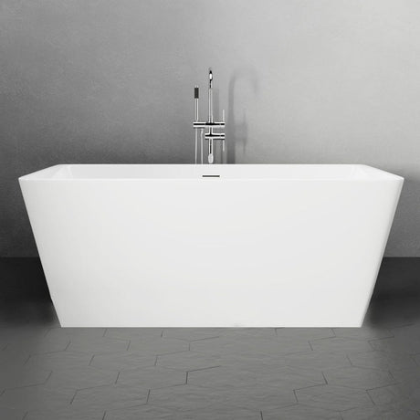 67" Extra Deep Asher Acrylic Rectangular Freestanding Tub with Insulation
