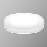 67" Extra Wide Bandon Solid Surface Stone Resin Freestanding Bathtub