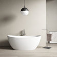 67" Extra Wide Bandon Solid Surface Stone Resin Freestanding Bathtub