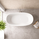 67" Extra Wide Bandon Solid Surface Stone Resin Freestanding Bathtub