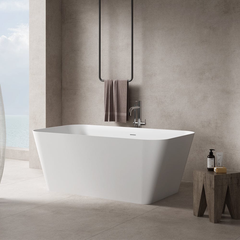 67" Extra Wide Bazel Solid Surface Stone Resin Freestanding Bathtub