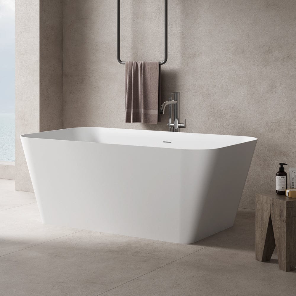 67" Extra Wide Bazel Solid Surface Stone Resin Freestanding Bathtub