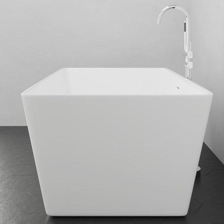 67" Extra Wide/Extra Deep Asher Acrylic Rectangular Freestanding Tub with Insulation
