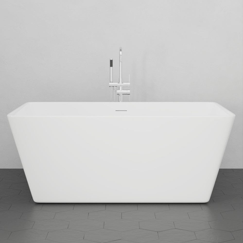 67" Extra Wide/Extra Deep Asher Acrylic Rectangular Freestanding Tub with Insulation