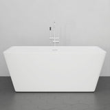 67" Extra Wide/Extra Deep Asher Acrylic Rectangular Freestanding Tub with Insulation