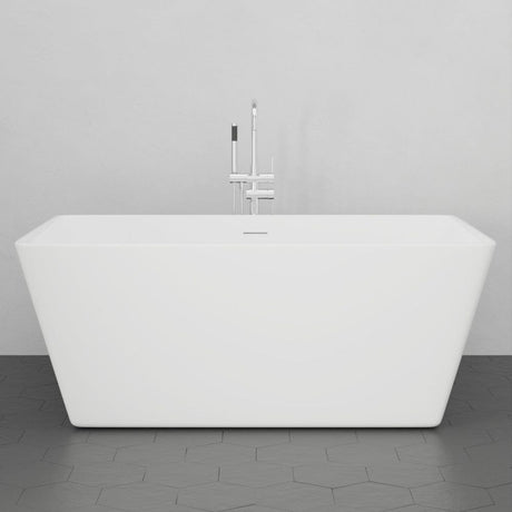 67" Extra Wide/Extra Deep Asher Acrylic Rectangular Freestanding Tub with Insulation