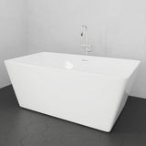 67" Extra Wide/Extra Deep Asher Acrylic Rectangular Freestanding Tub with Insulation