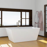 67" Extra Wide/Extra Deep Asher Acrylic Rectangular Freestanding Tub with Insulation