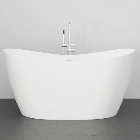 67" Extra Wide/Extra Deep Crofton Acrylic Double Slipper Freestanding Tub with Insulation