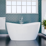 67" Extra Wide/Extra Deep Crofton Acrylic Double Slipper Freestanding Tub with Insulation