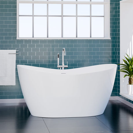 67" Extra Wide/Extra Deep Crofton Acrylic Double Slipper Freestanding Tub with Insulation