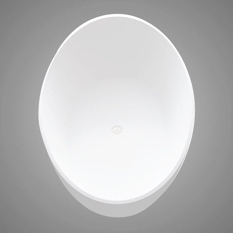 67" Extra Wide Mian Solid Surface Stone Resin Freestanding Bathtub with Integral Drain and Overflow