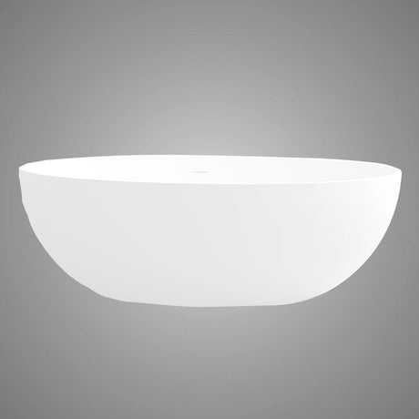 67" Extra Wide Mian Solid Surface Stone Resin Freestanding Bathtub with Integral Drain and Overflow