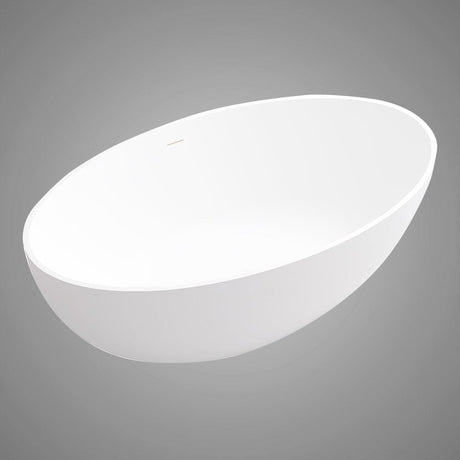 67" Extra Wide Mian Solid Surface Stone Resin Freestanding Bathtub with Integral Drain and Overflow