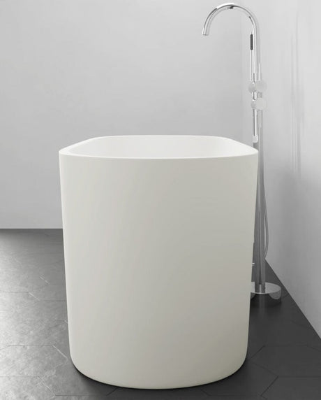 67" Fortson Solid Surface Stone Resin Freestanding Bathtub
