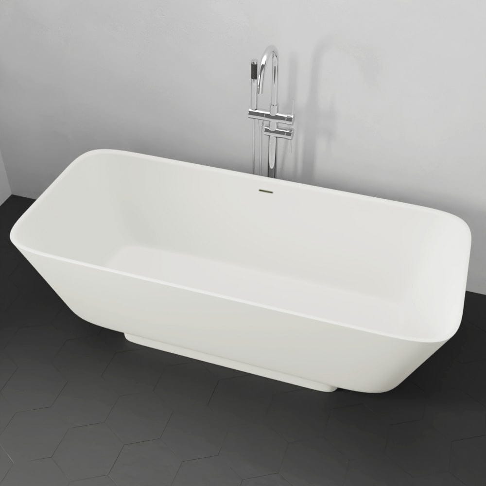 67" Geneseo Solid Surface Stone Resin Freestanding Bathtub