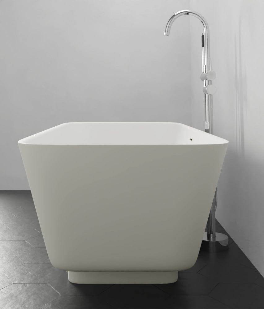 67" Geneseo Solid Surface Stone Resin Freestanding Bathtub