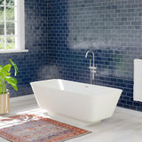 67" Geneseo Solid Surface Stone Resin Freestanding Bathtub