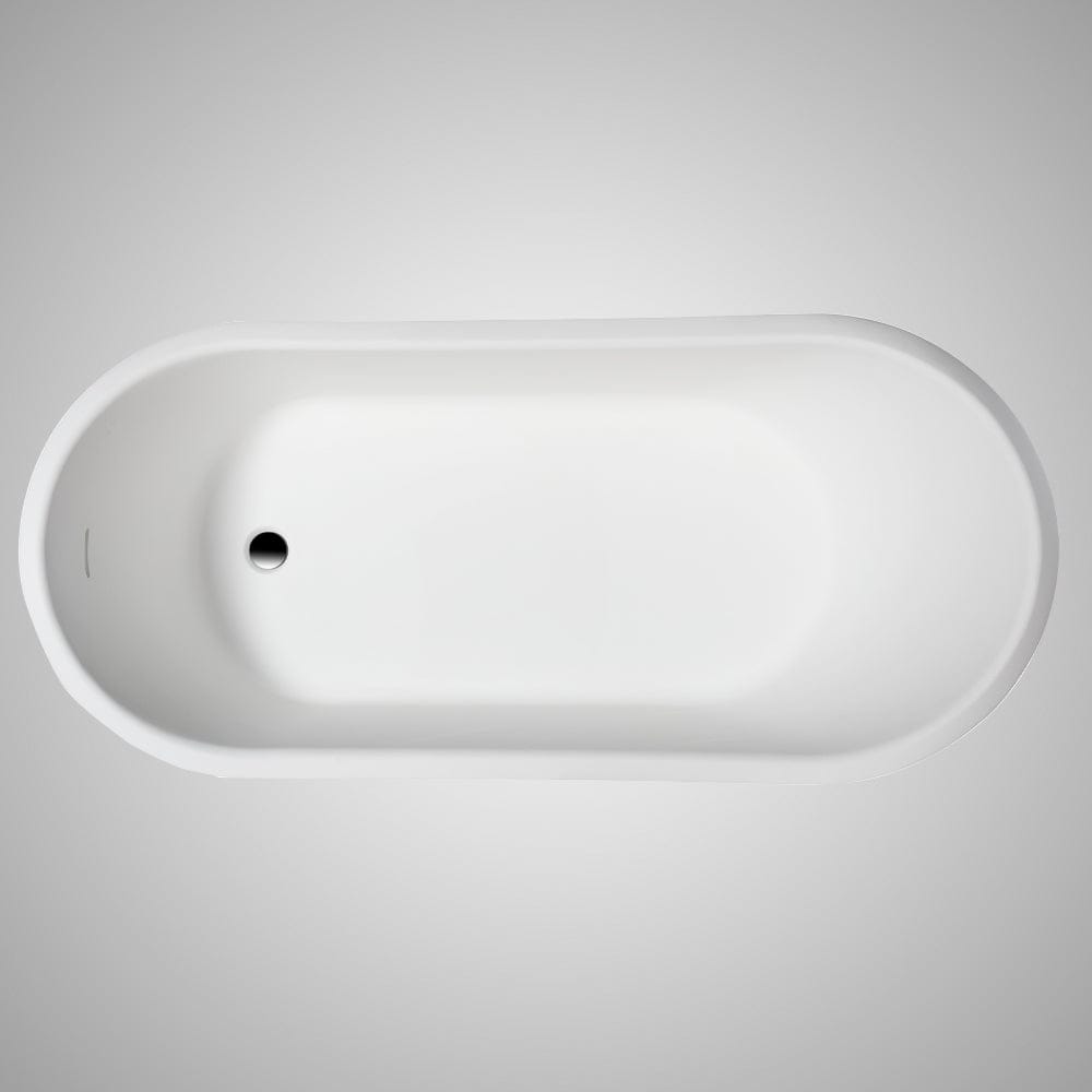 67" Jenkins Solid Surface Stone Resin Slipper Freestanding Pedestal Bathtub