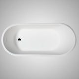 67" Jenkins Solid Surface Stone Resin Slipper Freestanding Pedestal Bathtub