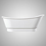 67" Jenkins Solid Surface Stone Resin Slipper Freestanding Pedestal Bathtub