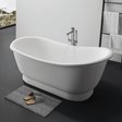 67" Jenkins Solid Surface Stone Resin Slipper Freestanding Pedestal Bathtub