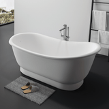 67" Jenkins Solid Surface Stone Resin Slipper Freestanding Pedestal Bathtub
