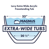 67" Levy Extra Wide Acrylic Freestanding Tub