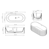 67" Pico Solid Surface Stone Resin Freestanding Bathtub