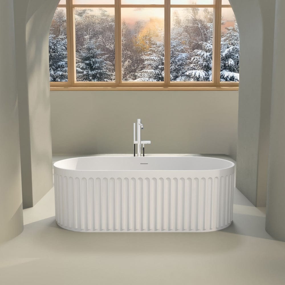 67" Pico Solid Surface Stone Resin Freestanding Bathtub