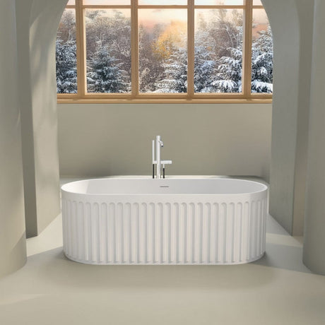 67" Pico Solid Surface Stone Resin Freestanding Bathtub