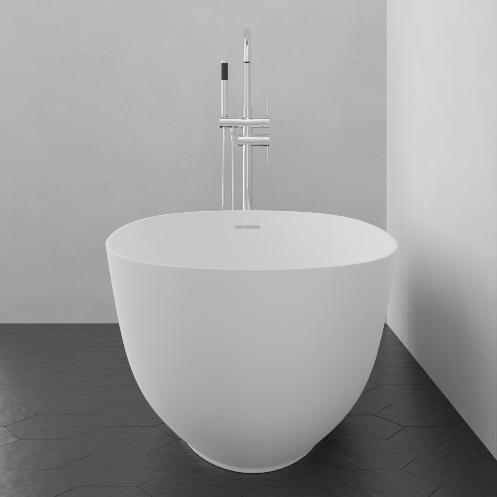 67" Razen Solid Surface Stone Resin Freestanding Bathtub