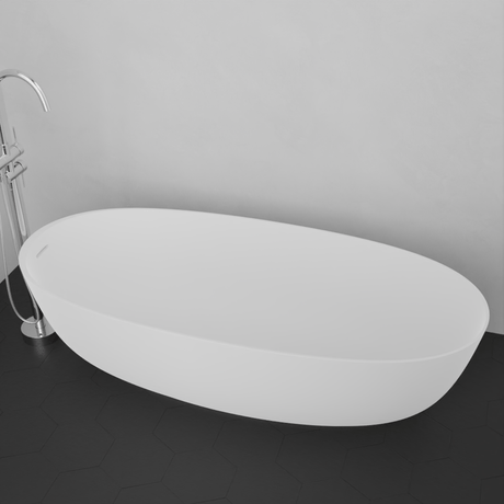 67" Razen Solid Surface Stone Resin Freestanding Bathtub
