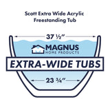 67" Scott Extra Wide Acrylic Freestanding Tub