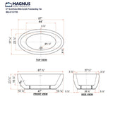 67" Scott Extra Wide Acrylic Freestanding Tub