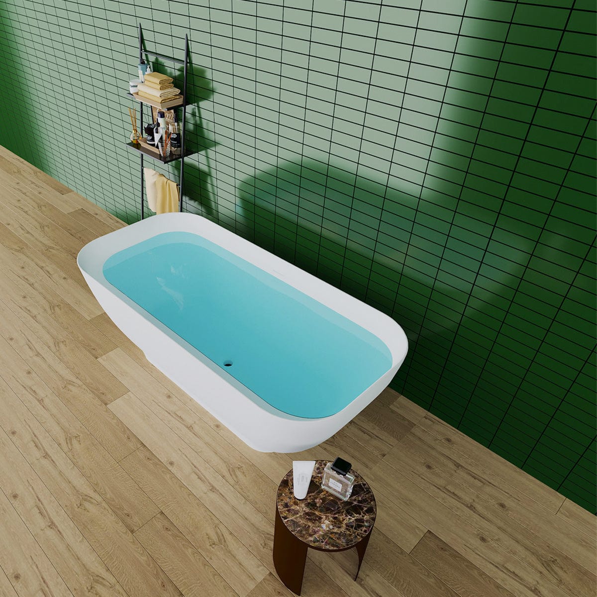 67" Selby Solid Surface Stone Resin Freestanding Bathtub