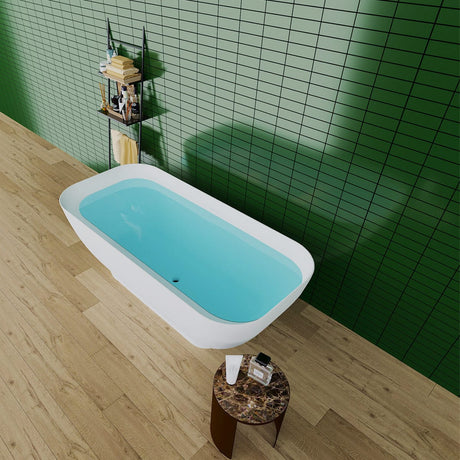 67" Selby Solid Surface Stone Resin Freestanding Bathtub
