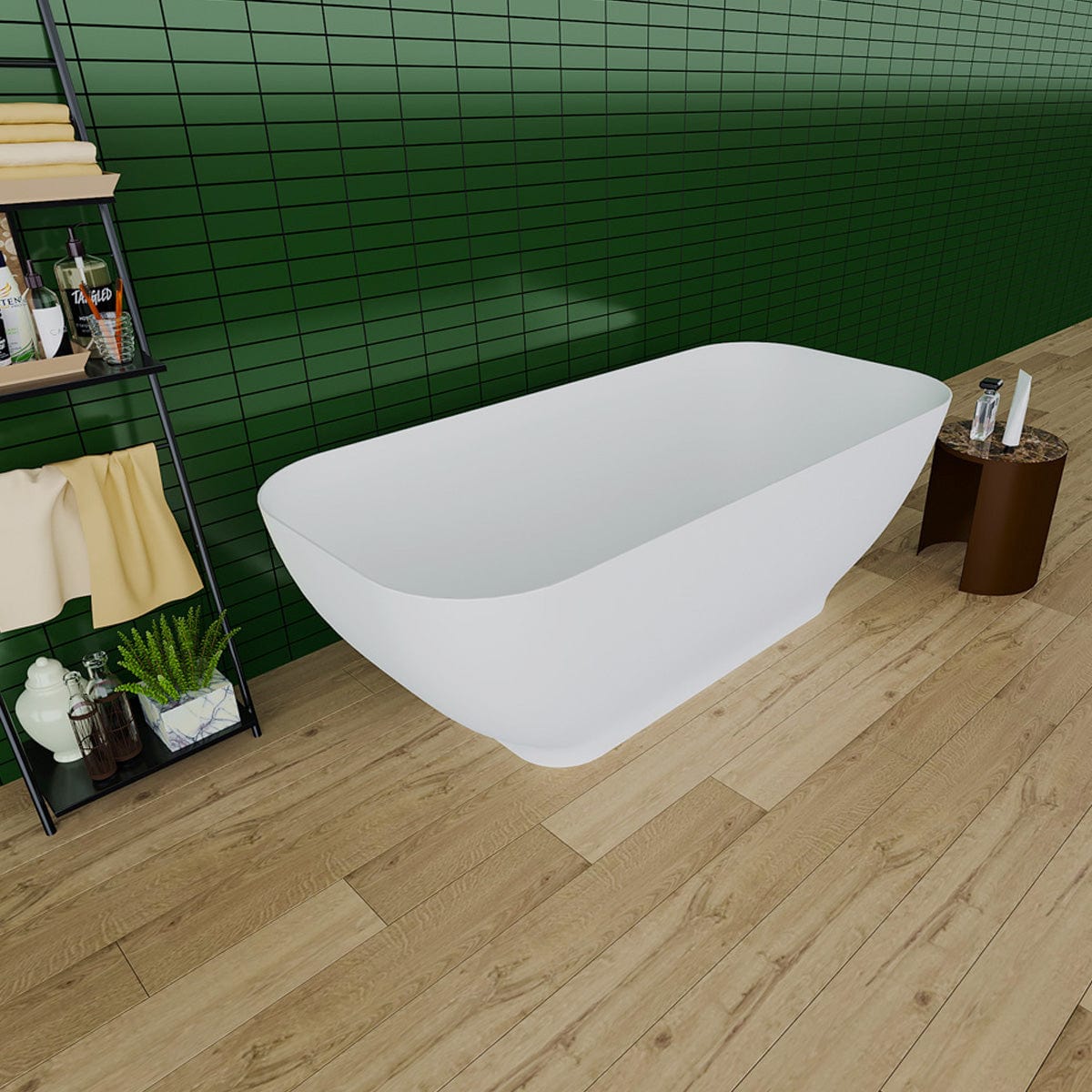 67" Selby Solid Surface Stone Resin Freestanding Bathtub