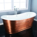 67" Sumrall Cast Iron Steel Skirted Bateau Tub