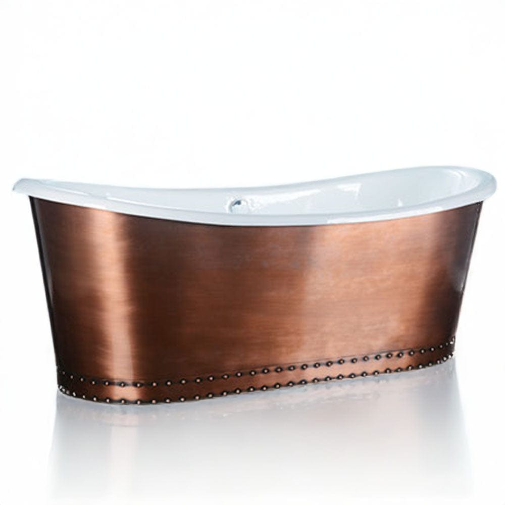 67" Sumrall Cast Iron Steel Skirted Bateau Tub